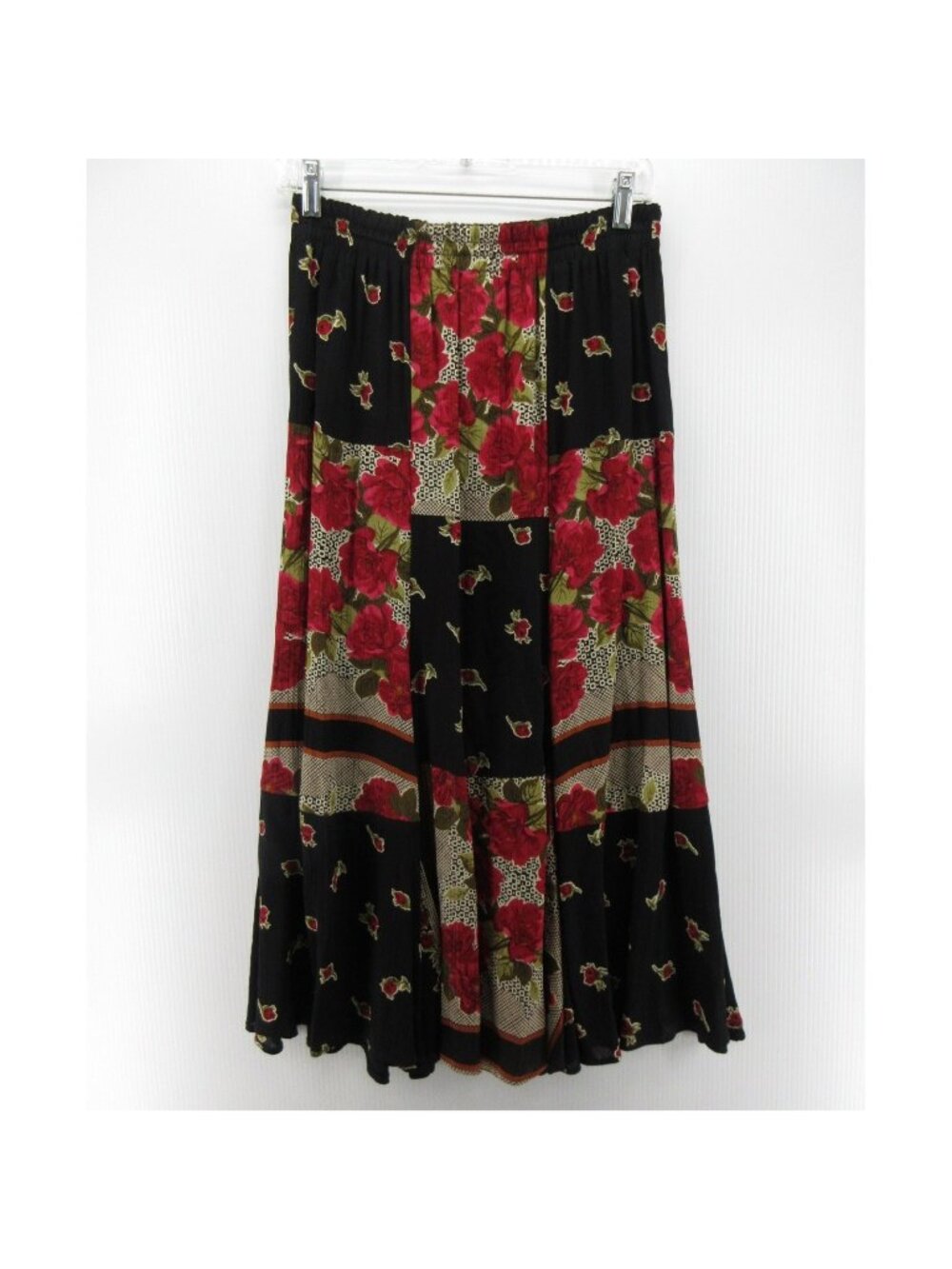 VGT Carole Little Skirt 14 Patchwork Hippie Gauze Cottage Maxi 90s